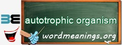 WordMeaning blackboard for autotrophic organism